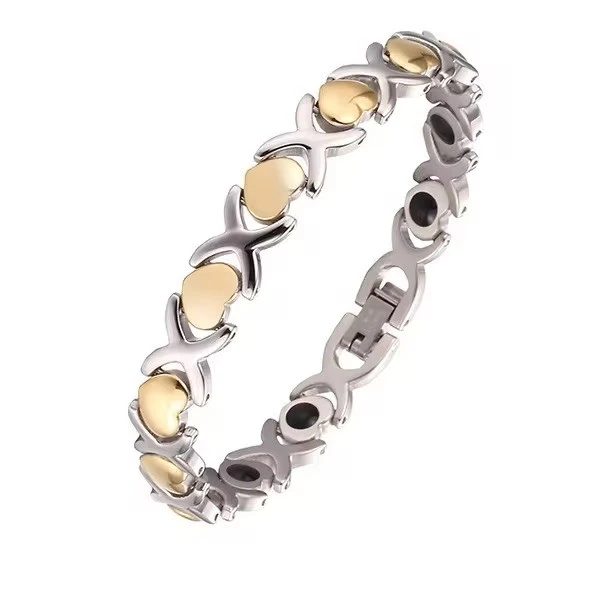 Gold Health Therapy Stainless Steel 4000 Gauss Heart Magnetic Lover Bracelet Gold Health Therapy Stainless Steel 4000 Gauss Heart Magnetic Lover Bracelet